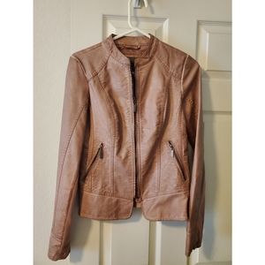 Maurices blush pink leather jacket